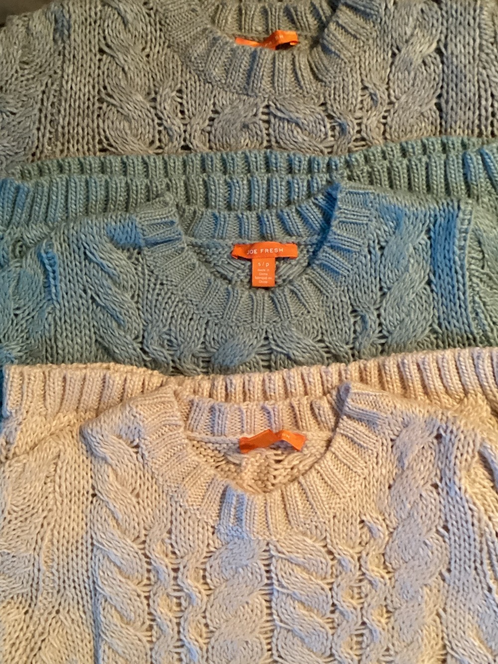 Set of 3 NWOT Joe Fresh Cable Sweaters